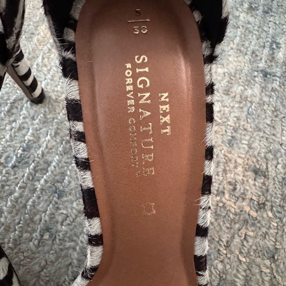 Next Black and White Zebra Print Sandals - Picture 4 of 10